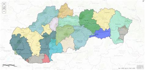 Mapa: Menej rozvinuté regióny Slovenska