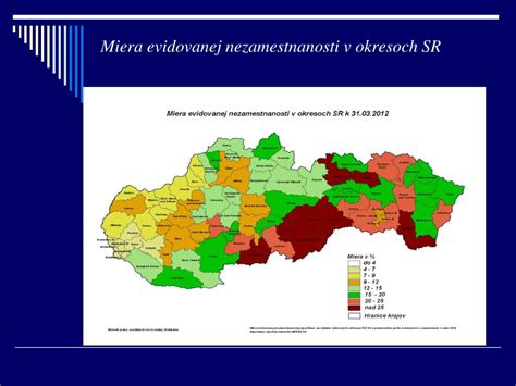 Mapa: Miera nezamestnanosti v regiónoch SR