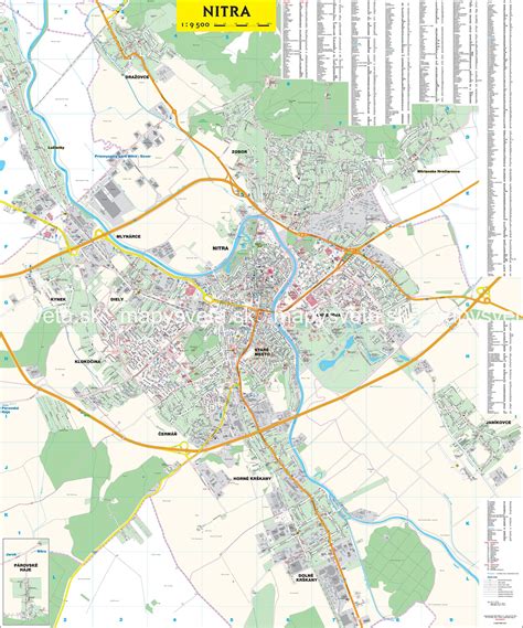Mapa Nitry s vyznačenou ulicou Drgonova