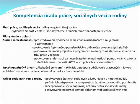 Kontaktné informácie Úradu práce, sociálnych vecí a rodiny Dunajská Streda