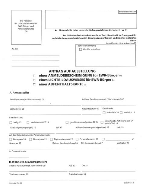 Rakúsky formulár Anmeldebescheinigung