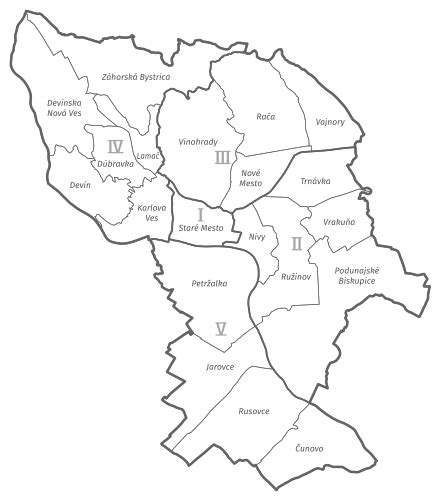 Mapa obvodov Košice