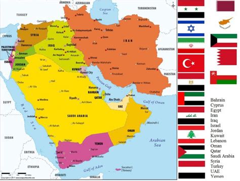 Mapa Blízkeho východu s vyznačenými rizikovými oblasťami