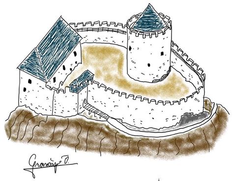 Ilustrácia Nitrianskeho hradu v ranom stredoveku