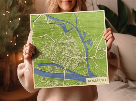 Mapa mesta Komárno s vyznačenými pracoviskami ÚPSVaR