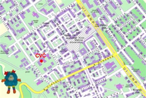Mapa Žiar nad Hronom s vyznačenou polohou ÚPSVR
