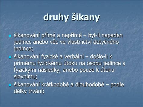 Druhy šikany