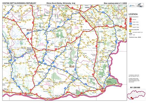 Mapa okresu Nové Zámky s vyznačeným pracoviskom ÚPSVaR
