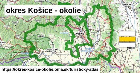 Mapa oblasti Košice a okolie