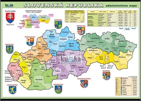 Mapa Slovenska s vyznačenými ÚPSVaR pobočkami