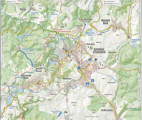 Mapa Banská Štiavnica a okolie