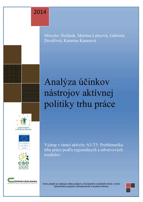 Infografika: Nástroje aktívnej politiky trhu práce