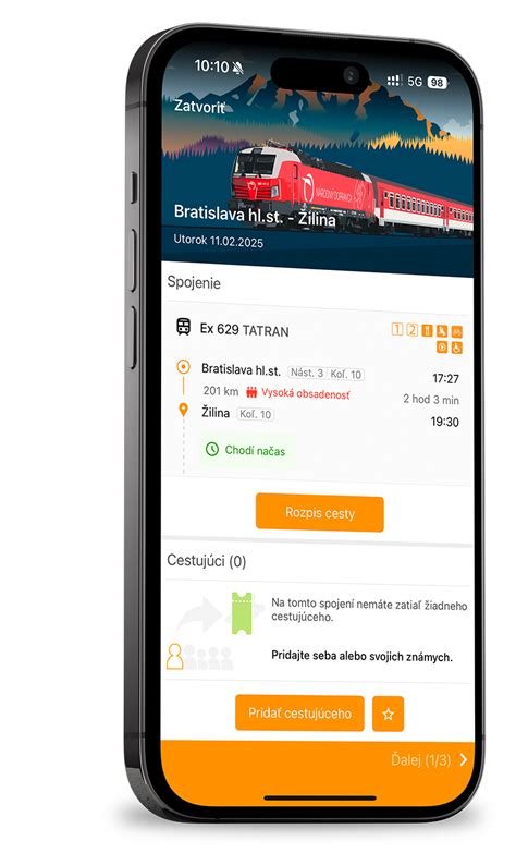 Mobilná aplikácia ZSSK IDeme vlakom