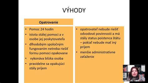 Schéma: Osobná asistencia vs. opatrovanie