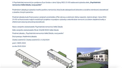 Vizualizácia nového pavilónu nemocnice Veľké Zálužie