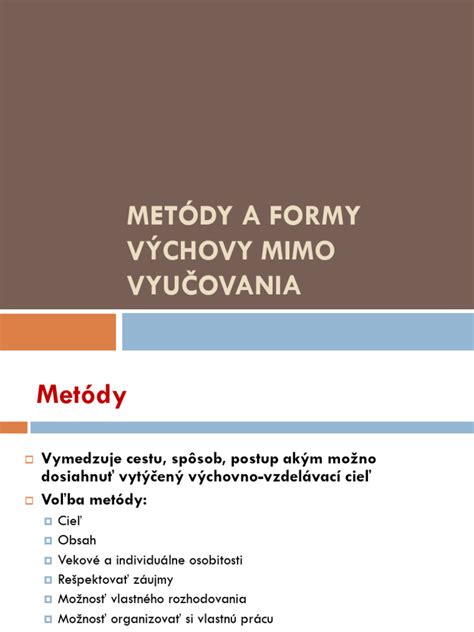Formy a metódy kariérového poradenstva