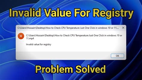 Návod na opravu Invalid Value for Registry