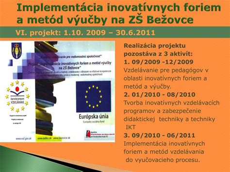 Implementácia inovatívnych metód