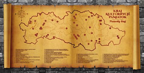 Mapa hradov a kultúrnych pamiatok zapojených do projektu obnovy