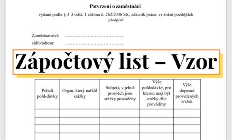 Príklad vyplneného zápočtového listu