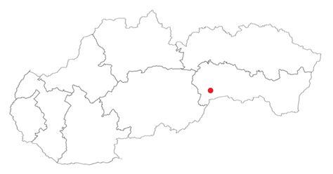 Mapa Slovenska s vyznačenými krajmi