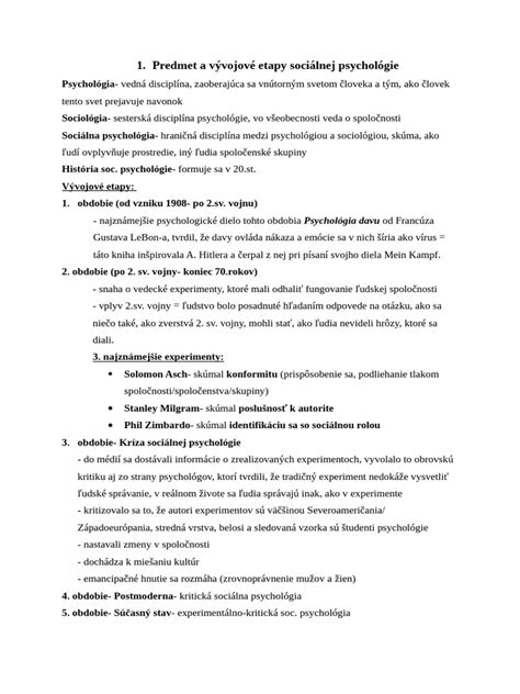 Historický vývoj psychológie a jej hlavné etapy