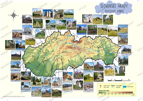 Mapa Slovenska s vyznačenými hradmi a národnými kultúrnymi pamiatkami zapojenými do projektu