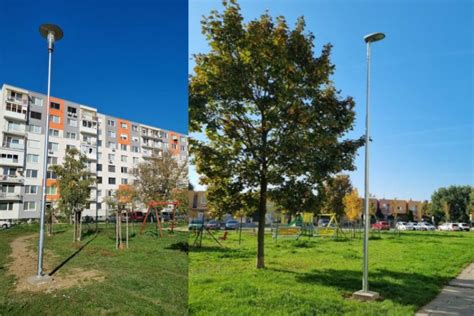 Nové stĺpy verejného osvetlenia a bezbariérový priechod