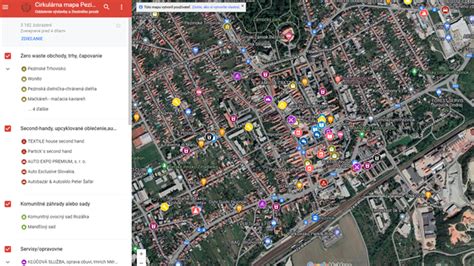 Mapa Pezinka s vyznačenými ulicami