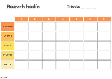 Rozvrh prevádzkových hodín denného stacionára