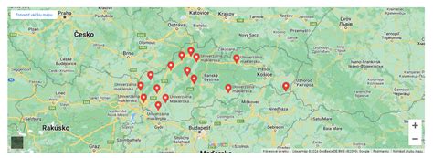Mapa pobočiek VšZP v Košiciach