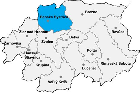 Mapa okresu Banská Bystrica