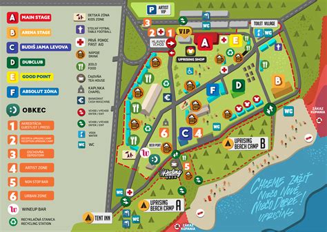 Mapa festivalu Pohoda s vyznačenými bezbariérovými zónami