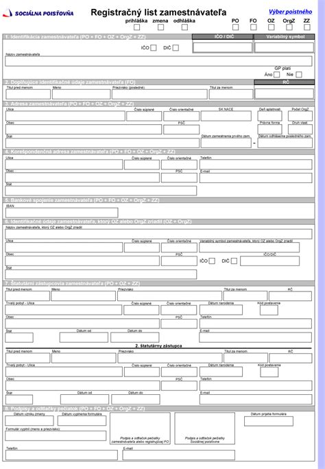 Diagram registračných povinností zamestnávateľov