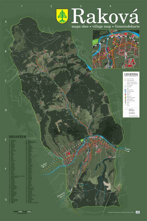 Mapa obce Raková
