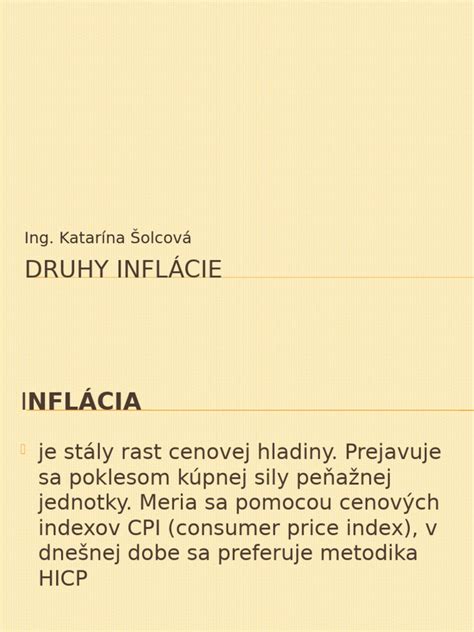 Druhy inflácie a ich charakteristiky