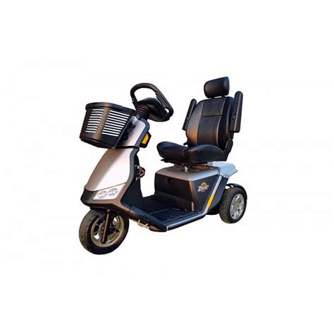 Elektrický invalidný skúter s dvoma sedadlami v parku