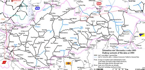 Mapa železničnej siete Slovenska s vyznačením modernizovaných úsekov