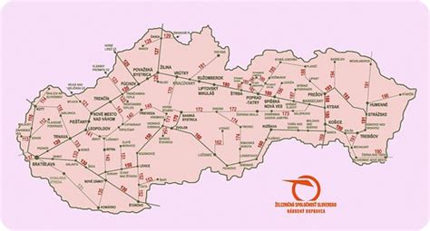 Mapa tratí so samoobslužným výpravným systémom ZSSK