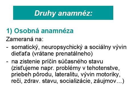 Sociálny rozhovor a anamnéza