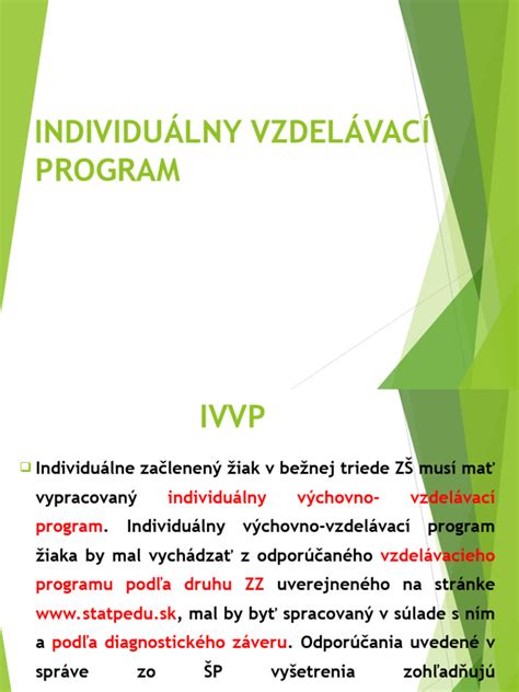 Diagram: Individuálny vzdelávací program pre žiakov so ŠVVP