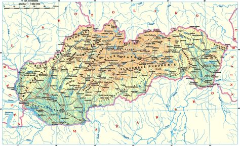 Vlastiveda - mapa Slovenska