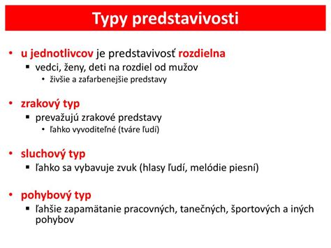 Typy predstavivosti