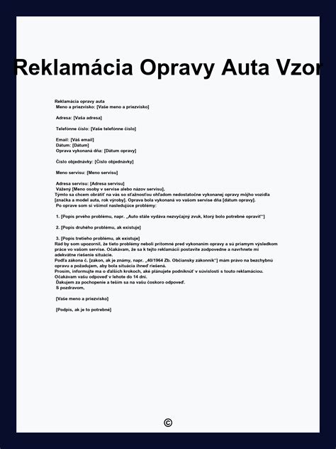 Reklamácia vozidla v servise