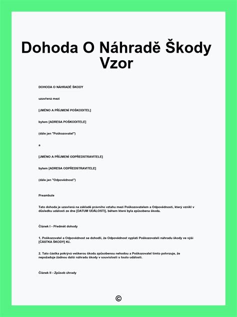 Typy náhrady škody