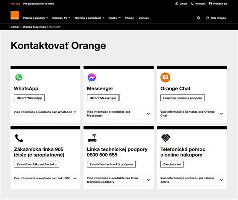 Zákaznícky servis Orange Slovensko