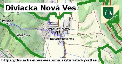 Mapa oblasti Diviacka Nová Ves a okolie