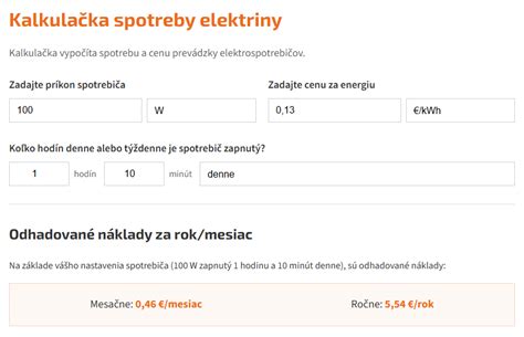 Kalkulačka úspor elektriny