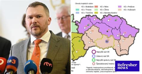 Mapa: Rozdelenie kompetencií okresných súdov v exekučných konaniach