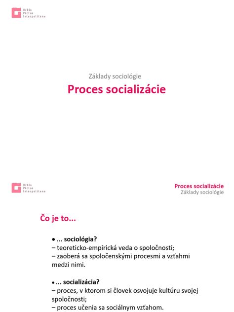 Schéma stupňov socializácie